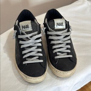 P448 Black and Silver Sneakers with Vintage Appeal